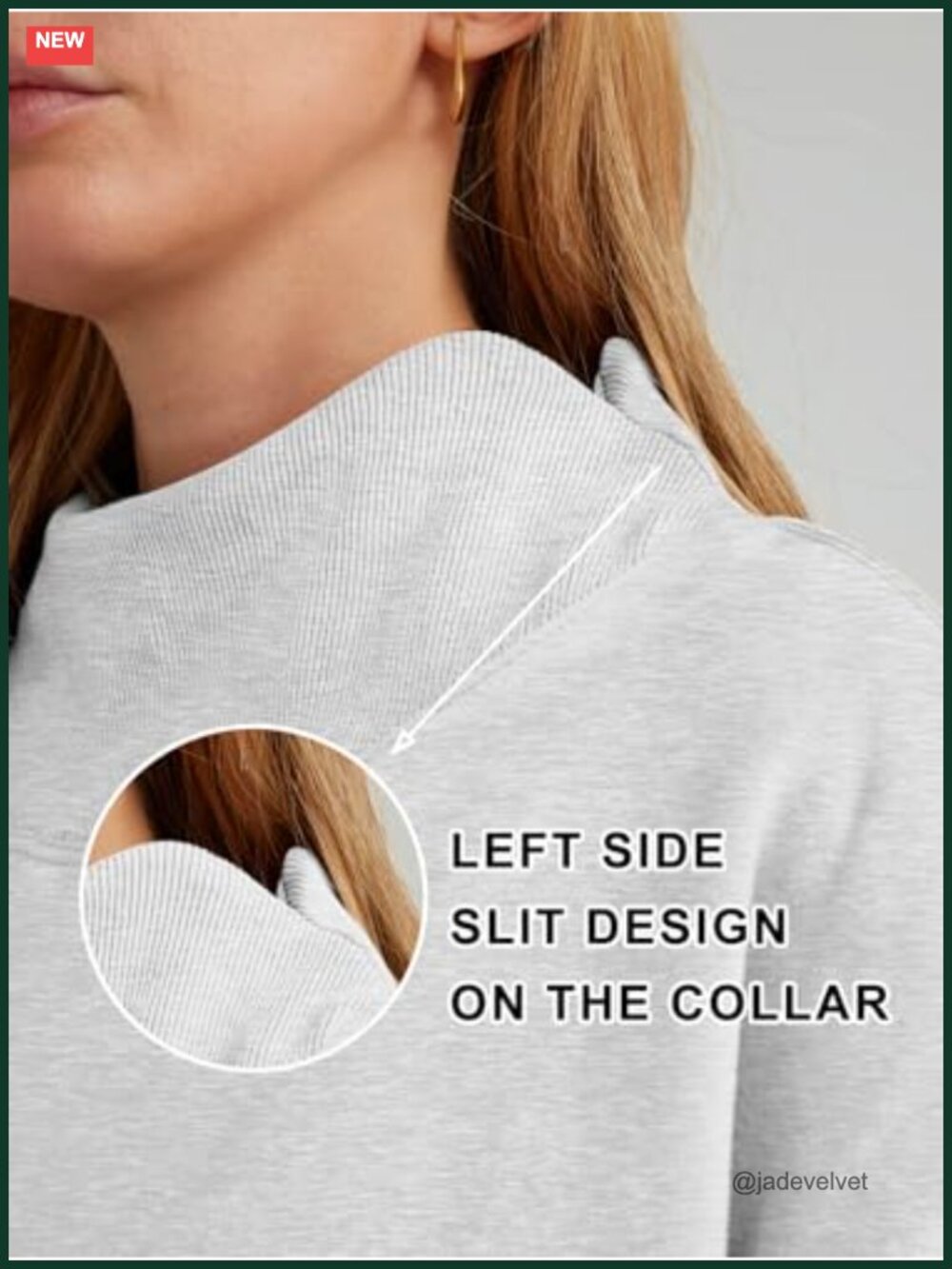Womens Oversized Mock Neck Pullover Sweatshirt Fleece Lining Long Sleeve Fall - Picture 5 of 6